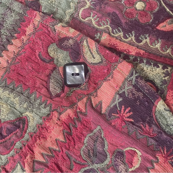 Vintage Catherine Stewart Summer Weight Tapestry Jacket Stretch Size Small - Picture 6 of 6